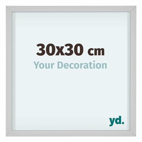 yd. Your Decoration - Bilderrahmen 30x30 cm - Weiß - Bilderrahmen aus Aluminium mit Acrylglas - Antireflex - 30x30 Rahmen - Virginia von yd.