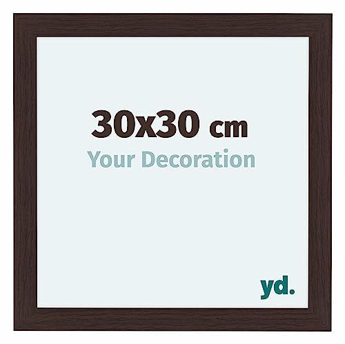 yd. Your Decoration - Bilderrahmen 30x30 cm - Eiche Dunkel - Bilderrahmen aus MDF mit Acrylglas - Antireflex - 30x30 Rahmen - Como von yd.