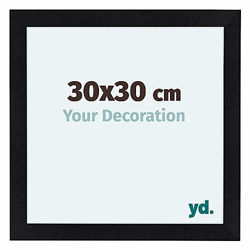 yd. Your Decoration - Bilderrahmen 30x30 cm - Schwarz Matt - Bilderrahmen aus MDF mit Acrylglas - Antireflex - 30x30 Rahmen - Como von yd.