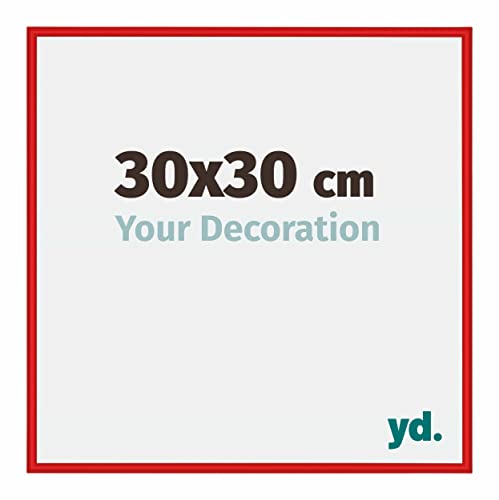 yd. Your Decoration - Bilderrahmen 30x30 cm - Ferrari Rot - Bilderrahmen aus Aluminium mit Acrylglas - Antireflex - 30x30 Rahmen - New York von yd.