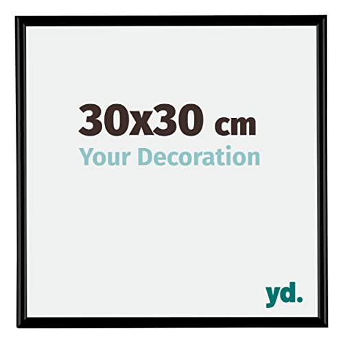 yd. Your Decoration - Bilderrahmen 30x30 cm - Schwarz Matt - Bilderrahmen aus Kunststoff mit Acrylglas - Antireflex - 30x30 Rahmen - Bordeaux von yd.