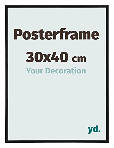 yd. Your Decoration - Bilderrahmen 30x40 cm - Schwarz Matt - Posterrahmen aus Kunststoff mit Kunstglas - Antireflex - 30x40 Rahmen - Paris von yd.