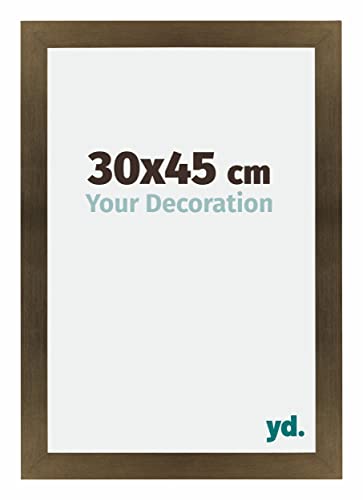 yd. Your Decoration - Bilderrahmen 30x45 cm - Bronze Dekor - Billderrahmen aus MDF mit Acrylglas - Antireflex - 30x45 Rahmen - Mura von yd.