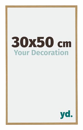 yd. Your Decoration - Bilderrahmen 30x50 cm - Bilderrahmen aus Kunststoff mit Acrylglas - Antireflex - Ausgezeichnete Qualität - Buche Hell - Fotorahmen - Evry von yd.