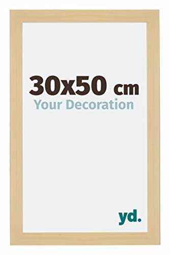 yd. Your Decoration - Bilderrahmen 30x50 cm - Bilderrahmen aus MDF mit Acrylglas - Antireflex - Ausgezeichnete Qualität - Ahorn Dekor - Mura von yd.