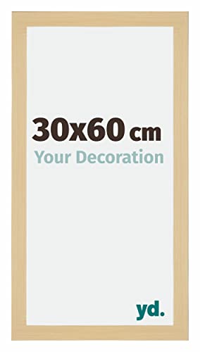 yd. Your Decoration - Bilderrahmen 30x60 cm - Bilderrahmen aus MDF mit Acrylglas - Antireflex - Ausgezeichnete Qualität - Ahorn Dekor - Mura von yd.