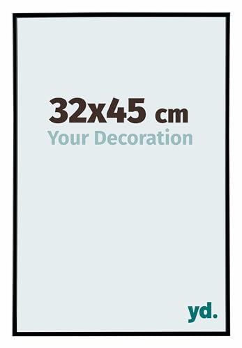yd. Your Decoration - Bilderrahmen 32x45 cm - Schwarz Matt - Bilderrahmen aus Kunststoff mit Acrylglas - Antireflex - 32x45 Rahmen - Evry von yd.