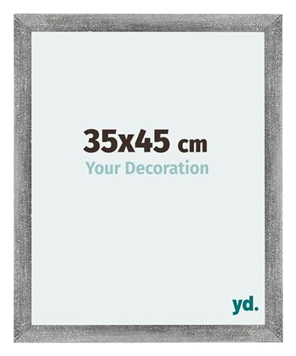 yd. Your Decoration - Bilderrahmen 35x45 cm - Grau Gewischt - Billderrahmen aus MDF mit Acrylglas - Antireflex - 35x45 Rahmen - Mura von yd.