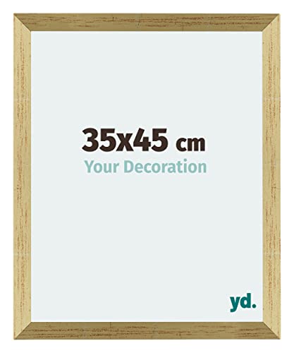 yd. Your Decoration - Bilderrahmen 35x45 cm - Goldglanz - Billderrahmen aus MDF mit Acrylglas - Antireflex - 35x45 Rahmen - Mura von yd.