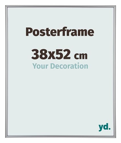 yd. Your Decoration - Bilderrahmen 38x52 cm - Silber Hochglanz - Posterrahmen aus Kunststoff mit Kunstglas - Antireflex - 38x52 Rahmen - Paris von yd.