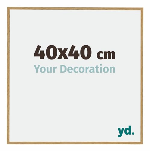 yd. Your Decoration - Bilderrahmen 40x40 cm - Buche Hell - Bilderrahmen aus Kunststoff mit Acrylglas - Antireflex - 40x40 Rahmen - Evry von yd.