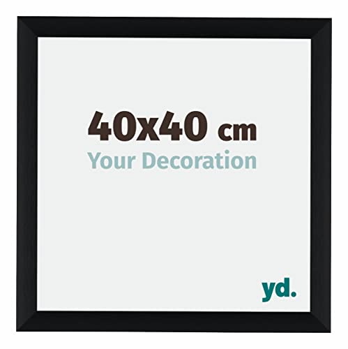 yd. Your Decoration - Bilderrahmen 40x40 cm - Schwarz Gebürstet - Bilderrahmen aus Aluminium mit Acrylglas - Antireflex - 40x40 Rahmen - Tucson von yd.