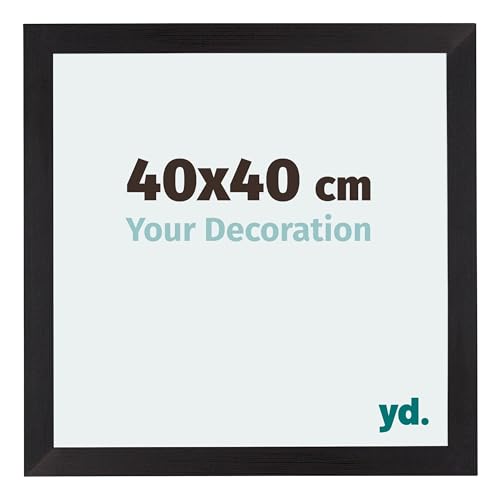 yd. Your Decoration - Bilderrahmen 40x40 cm - Schwarz Gemasert - Billderrahmen aus MDF mit Acrylglas - Antireflex - 40x40 Rahmen - Mura von yd.