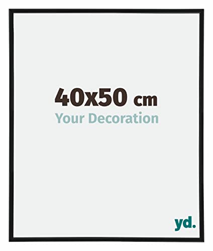 yd. Your Decoration - Bilderrahmen 40x50 cm - Schwarz Matt - Bilderrahmen aus Kunststoff mit Acrylglas - Antireflex - 40x50 Rahmen - Annecy von yd.