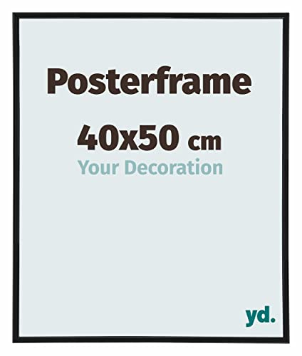 yd. Your Decoration - Bilderrahmen 40x50 cm - Schwarz Matt - Posterrahmen aus Kunststoff mit Kunstglas - Antireflex - 40x50 Rahmen - Paris von yd.
