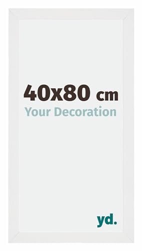 yd. Your Decoration - Bilderrahmen 40x80 cm - Weiß Hochglanz - Billderrahmen aus MDF mit Acrylglas - Antireflex - 40x80 Rahmen - Mura von yd.