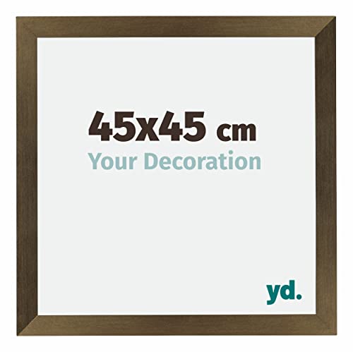 yd. Your Decoration - Bilderrahmen 45x45 cm - Bilderrahmen aus MDF mit Acrylglas - Antireflex - Ausgezeichnete Qualität - Bronze Dekor - Mura von yd.