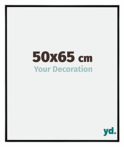 yd. Your Decoration - Bilderrahmen 50x65 cm - Schwarz Matt - Bilderrahmen aus Kunststoff mit Acrylglas - 50x65 Rahmen - Evreux von yd.