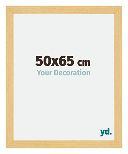 yd. Your Decoration - Bilderrahmen 50x65 cm - Buche Dekor - Billderrahmen aus MDF mit Acrylglas - Antireflex - 50x65 Rahmen - Mura von yd.