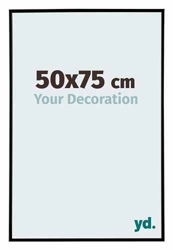 yd. Your Decoration - Bilderrahmen 50x75 cm - Schwarz Matt - Bilderrahmen aus Kunststoff mit Acrylglas - Antireflex - 50x75 Rahmen - Evry von yd.