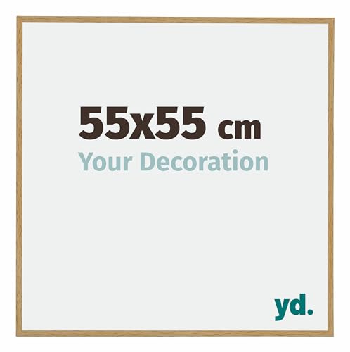 yd. Your Decoration - Bilderrahmen 55x55 cm - Buche Hell - Bilderrahmen aus Kunststoff mit Acrylglas - Antireflex - 55x55 Rahmen - Evry von yd.
