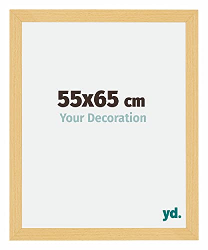 yd. Your Decoration - Bilderrahmen 55x65 cm - Bilderrahmen aus MDF mit Acrylglas - Antireflex - Ausgezeichnete Qualität - Buche Dekor - Mura von yd.