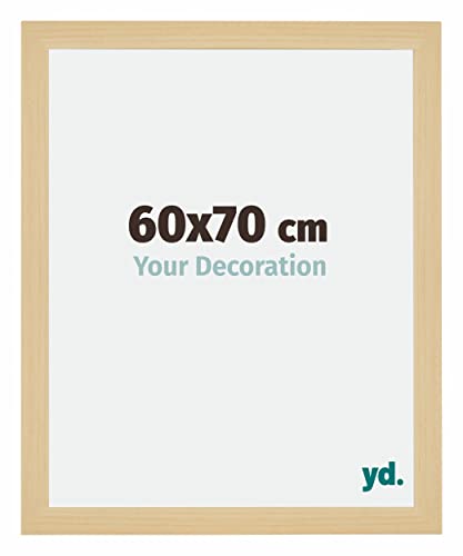 yd. Your Decoration - Bilderrahmen 60x70 cm - Ahorn Dekor - Billderrahmen aus MDF mit Acrylglas - Antireflex - 60x70 Rahmen - Mura von yd.