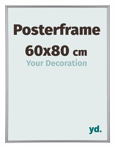 yd. Your Decoration - Bilderrahmen 60x80 cm - Silber Hochglanz - Posterrahmen aus Kunststoff mit Kunstglas - Antireflex - 60x80 Rahmen - Paris von yd.