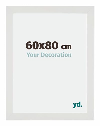 yd. Your Decoration - Bilderrahmen 60x80 cm - Weiß Matt - Billderrahmen aus MDF mit Acrylglas - Antireflex - 60x80 Rahmen - Mura von yd.