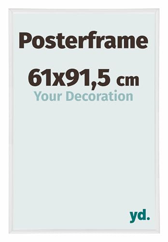 yd. Your Decoration - Bilderrahmen 61x91,5 cm - Weiß Hochglanz - Posterrahmen aus Kunststoff mit Kunstglas - Antireflex - 61x91,5 Rahmen - Paris von yd.