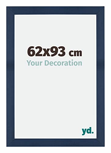 yd. Your Decoration - Bilderrahmen 62x93 cm - Dunkelblau Gewischt - Billderrahmen aus MDF mit Acrylglas - Antireflex - 62x93 Rahmen - Mura von yd.