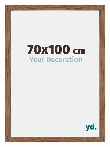 yd. Your Decoration - Bilderrahmen 70x100 cm - Eiche Rustikal - Billderrahmen aus MDF mit Acrylglas - Antireflex - 70x100 Rahmen - Mura von yd.
