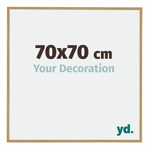 yd. Your Decoration - Bilderrahmen 70x70 cm - Buche Hell - Bilderrahmen aus Kunststoff mit Acrylglas - Antireflex - 70x70 Rahmen - Evry von yd.