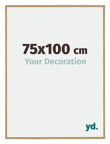 yd. Your Decoration - Bilderrahmen 75x100 cm - Buche Hell - Bilderrahmen aus Kunststoff mit Acrylglas - Antireflex - 75x100 Rahmen - Evry von yd.