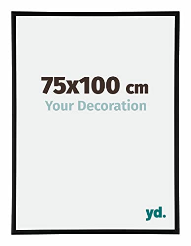 yd. Your Decoration - Bilderrahmen 75x100 cm - Schwarz Matt - Bilderrahmen aus Aluminium mit Acrylglas - Antireflex - 75x100 Rahmen - Austin von yd.