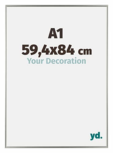Your Decoration - Bilderrahmen DIN A1 59,4x84 cm - Champagner - Bilderrahmen aus Kunststoff mit Acrylglas - Antireflex - DIN A1 59,4x84 Rahmen - Evry von yd.