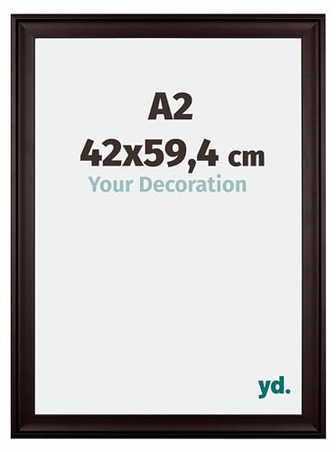 yd. Your Decoration - Bilderrahmen DIN A2 42x59,4 cm - Braun - Bilderrahmen aus Holz mit Acrylglas - Antireflex - DIN A2 42x59,4 Rahmen - Birmingham von yd.