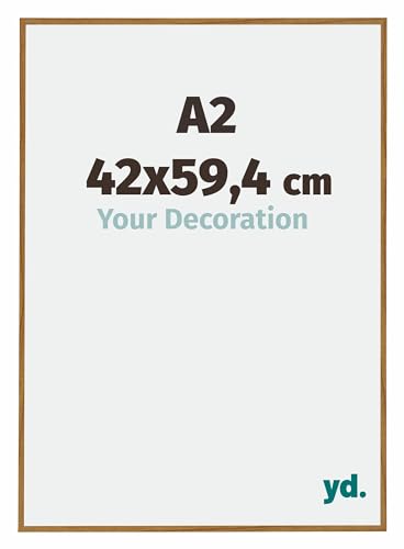 yd. Your Decoration - Bilderrahmen DIN A2 42x59,4 cm - Buche Hell - Bilderrahmen aus Kunststoff mit Acrylglas - Antireflex - DIN A2 42x59,4 Rahmen - Evry von yd.