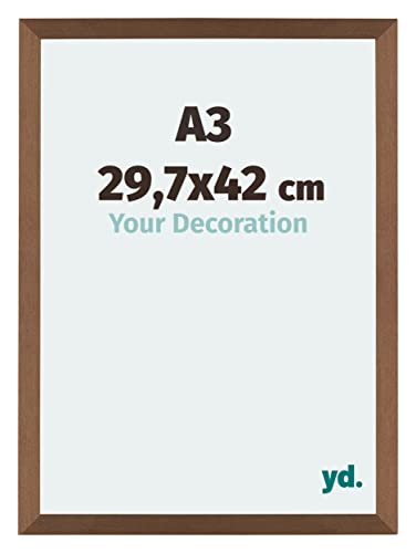yd. Your Decoration - Bilderrahmen DIN A3 29,7x42 cm - Kupfer Dekor - Billderrahmen aus MDF mit Acrylglas - Antireflex - DIN A3 29,7x42 Rahmen - Mura von yd.