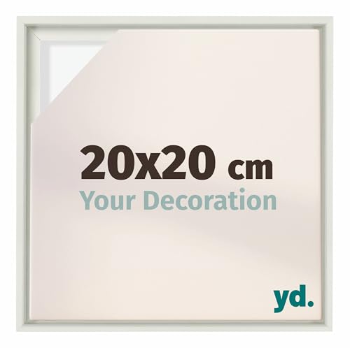 yd. Your Decoration - Schattenfugenrahmen 20x20 - Weiß Matt - Rahmen für Leinwand Bilder auf Keilrahmen - Holz - Lyon von yd.