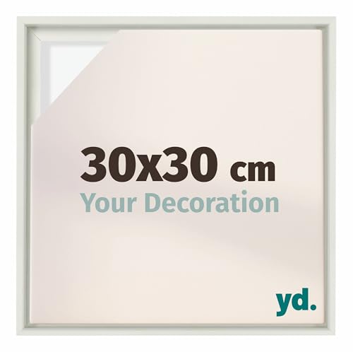 yd. Your Decoration - Schattenfugenrahmen 30x30 - Weiß Matt - Rahmen für Leinwand Bilder auf Keilrahmen - Holz - Lyon von yd.