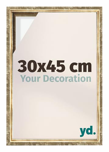 yd. Your Decoration - Schattenfugenrahmen 30x45 - Gold Antik - Rahmen für Leinwand Bilder auf Keilrahmen - Holz - Lyon von yd.