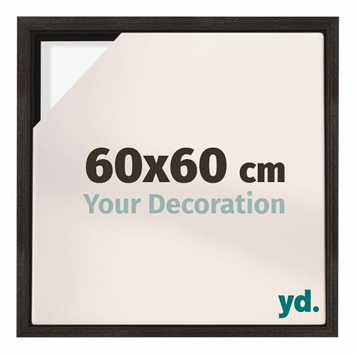 yd. Your Decoration - Schattenfugenrahmen 60x60 - Eiche Dunkel - Rahmen für Leinwand Bilder auf Keilrahmen - Holz - Lyon von yd.