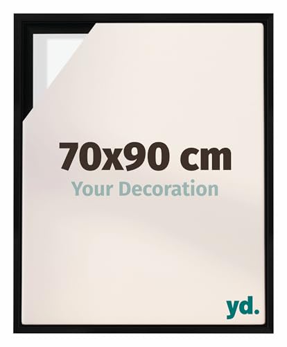yd. Your Decoration - Schattenfugenrahmen 70x90 - Schwarz Matt - Rahmen für Leinwand Bilder auf Keilrahmen - Holz - Lyon von yd.