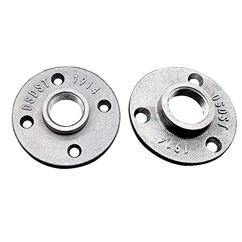 2PCS 3/4 '' Metallgewinde Flansch Rohrhalterung für Wandregal Flansch Aluminiumlegierung Innendurchmesser 2,5 cm Gewindeflansche Befestigung Armaturen 3Löchern, 4Löchern Vintage Industrial Style Möbel von yeemeen