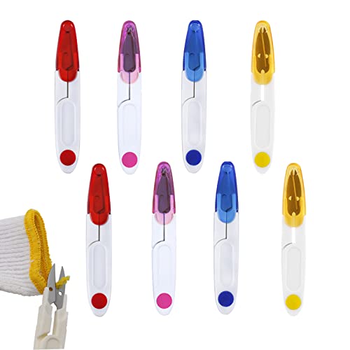 Garn Schere Klein, 8 Pcs Stoffschere Nähen Klein, Kleine Scheren, Fadenschneider Schere mit Deckel zum Schneiden von Stichstickereien, DIY Projektbedarf, Angelschnur, Kleine Pflanzen von yeemeen