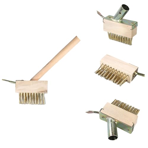 yeemeen 2 Bürstenköpfe,Unkrautfugenbürsten,GartenFugenbürste mit Drahtbürste & Klingenschaber,Borsten und Schaber gegen,Fugenkratzer zum Entfernen Unkraut & Moos von Plattenfugen und Mauerkanten von yeemeen