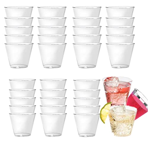 Schnapsbecher, 50Pcs Shotgläser Becher, Becher Plastik, Schnapsgläser aus Plastik für Hochzeiten, Desserts, Geburtstage, Junggesellenabschiede, Outdoor-Events, Reisen, Grillen, 30ml von yeemeen