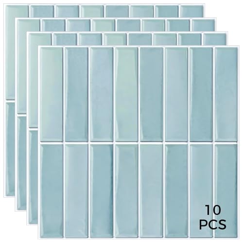 10 Stück selbstklebende Mintgrüne Fliesen mit mattiertem Finish, Wandpaneele für Küche und Badezimmer Dekoration 10 Stück selbstklebende Mintgrüne Fliesen mit mattiertem Finish, Wandpaneele für Küche und Badezimmer Dekoration von yeeplant