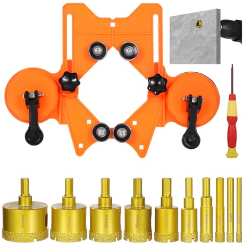 12-teiliges Lochsägen-Set, 10 Bohrer mit Saugnapfführung für Fliesen, Glas, Marmor, Keramik von yeeplant